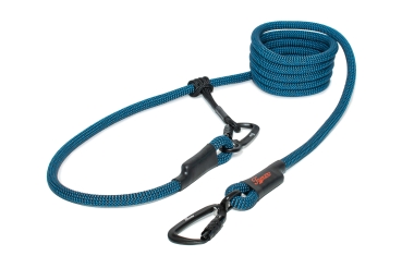 Preview: EASYLONG Hundeleine TWIST - L - 2,5m - schwarz und blau im Zickzack